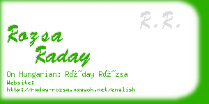 rozsa raday business card